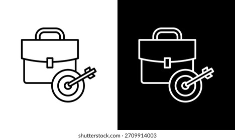 Arbeitsziele Umriss weißes Symbol Set Design