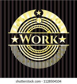Work gold shiny badge