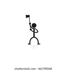 Work great ax. Vector icon.
