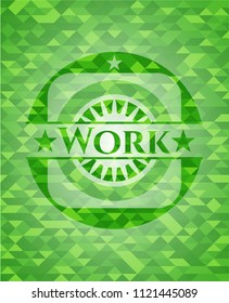 Work green mosaic emblem