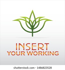 work green natural leaf logo design vector concept with flat style suitable for your business