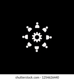 work group gear vector icon. flat work group gear design. work group gear illustration for graphic 