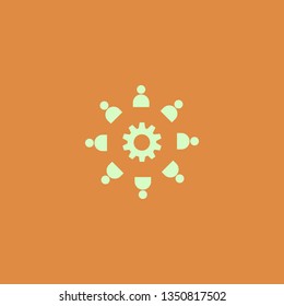 work group gear vector icon. flat design