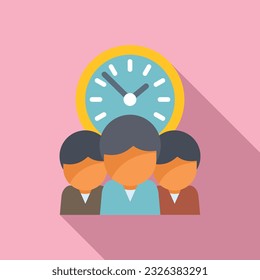 Work group icon flat vector. Rush job. Office time