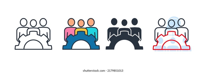 work group icon logo vector illustration. Management team symbol template for graphic and web design collection