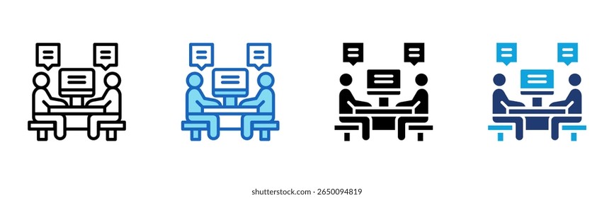 Icono de grupo de trabajo Ilustración vectorial de estilos múltiples
