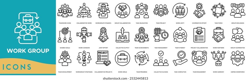 Ícone Grupo de Trabalho. Trabalho em equipe, Trabalho colaborativo, Dinâmica do grupo de trabalho, Colaboração em grupo e Delegação de tarefas