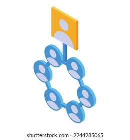 Work group trend icon isometric vector. Business future. Office woman