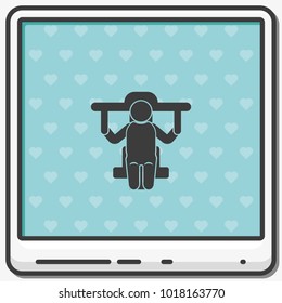 Work at gym flat vector icon.