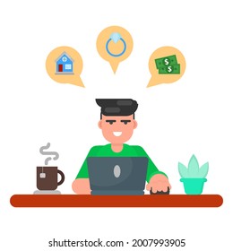 work hard for a dream icon illustration vector graphic