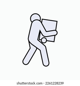 Icono de trabajo duro. Símbolo de entrega.