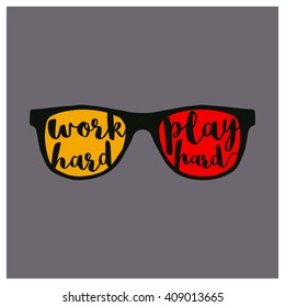 Work Hard Play Hard (Motivational Quote Vector Art)