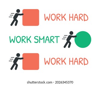 Work hard and work smart icon. Vector illustration