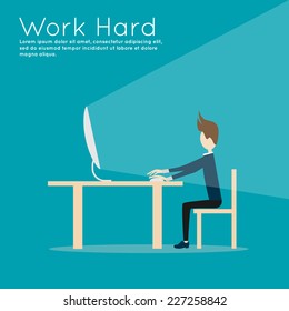 work hard! vector