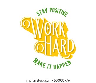 work hard words sentence typography typographic writing script image vector icon symbol