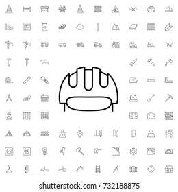 Work helmet icon. set of outline construction icons.