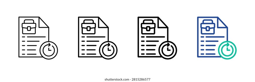 Work History Icon Collection Different Style Outline