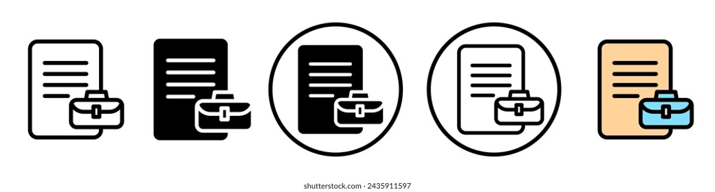 Work history icon logo set vector
