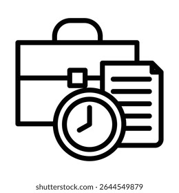 Work history icon outline set sign
