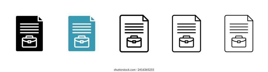 Work History Vector Icon Set. Employment Resume Application Vector symbol for Ui Designs.