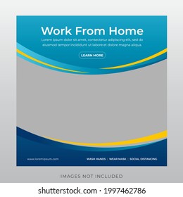 work from home banner social media post