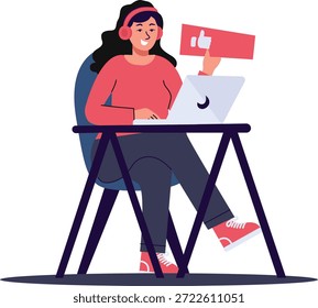 Arbeit von zu Hause Zeichen einzeln auf weißem Hintergrund. Vektorgrafik im Cartoon Design.