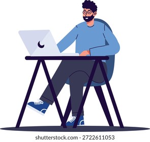 Arbeit von zu Hause Zeichen einzeln auf weißem Hintergrund. Vektorgrafik im Cartoon Design.