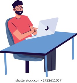 Arbeit von zu Hause Zeichen einzeln auf weißem Hintergrund. Vektorgrafik im Cartoon Design.
