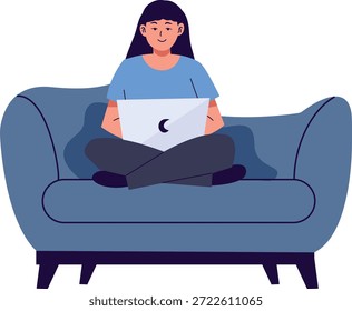 Arbeit von zu Hause Zeichen einzeln auf weißem Hintergrund. Vektorgrafik im Cartoon Design.