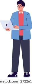Arbeit von zu Hause Zeichen einzeln auf weißem Hintergrund. Vektorgrafik im Cartoon Design.