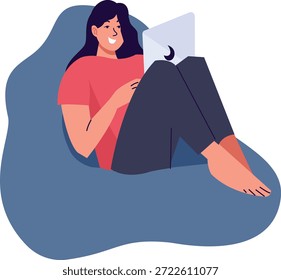 Arbeit von zu Hause Zeichen einzeln auf weißem Hintergrund. Vektorgrafik im Cartoon Design.