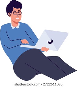 Arbeit von zu Hause Zeichen einzeln auf weißem Hintergrund. Vektorgrafik im Cartoon Design.