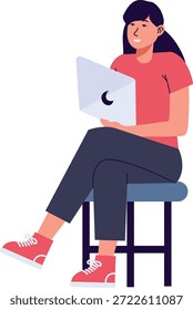 Arbeit von zu Hause Zeichen einzeln auf weißem Hintergrund. Vektorgrafik im Cartoon Design.