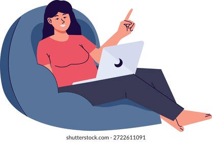Arbeit von zu Hause Zeichen einzeln auf weißem Hintergrund. Vektorgrafik im Cartoon Design.