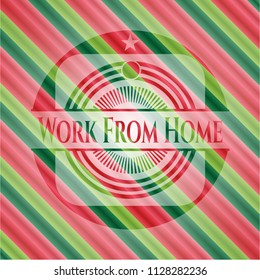 Work From Home christmas badge.