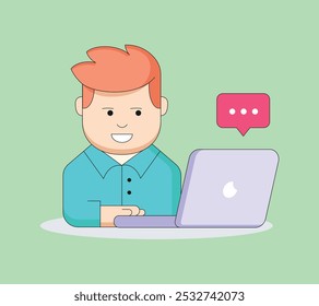 Work From Home -Clip Art Vector Stock Illustrations, flat minimalist style vector 