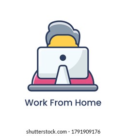 Work From Home Colored Icon Vector