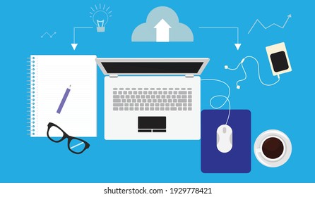 Work at home at the computer