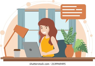 Concepto de trabajo en casa en ilustración de diseño plano