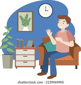 Work at home concept in flat design  illustration