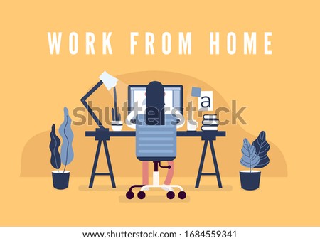 Work from home concept. Graphic design workspace. Designers sitting on the desk.
