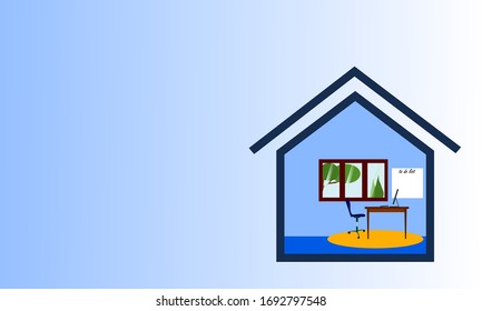 Trabajo desde el vector de ilustración de concepto doméstico