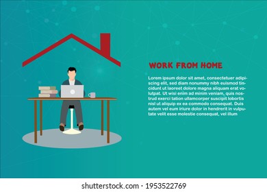 Work from home concept, social distancing company allow employee work at home to prevent virus infection in Covid-19 Outbreak. Vector illustration.