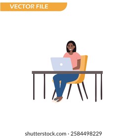 Work from Home Concept Vector Illustration 