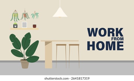 Work from home content, illustration in flat style, illustrations EPS 10