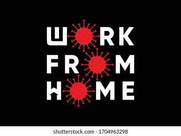 Work From Home Covid-19 Corona Virus Vector Background Template