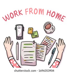 Work from home covid-19 illustration