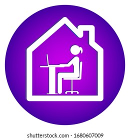 Trabajo del brote de virus COVID-19 en casa. Negocios de distanciamiento social. Ilustración vectorial de iconos