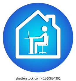 Trabajo del brote de virus COVID-19 en casa. Negocios de distanciamiento social. Ilustración vectorial de iconos
