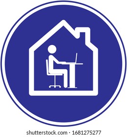 Work from home COVID-19 virus outbreak. Social distancing business. Icon vector illustration